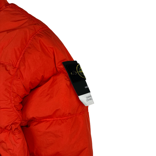Stone Island 2025 Red Garment Dyed Crinkle Reps NY Puffer Jacket - Small