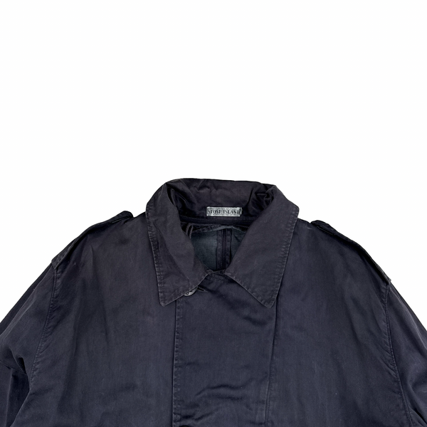 Stone Island Vintage Navy Raso Gommato Dutch Rope Jacket - XL