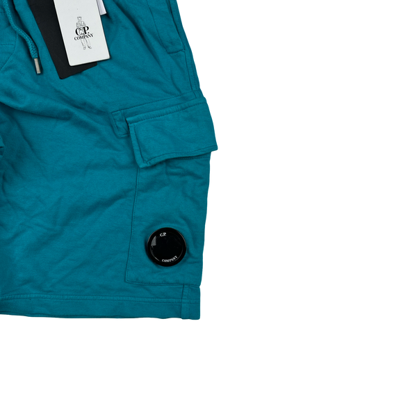 CP Company Turquoise Cotton Lens Viewer Shorts - Medium