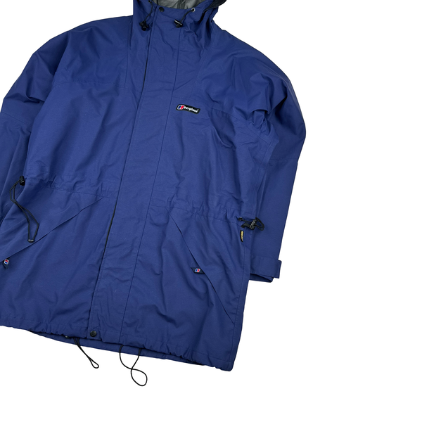 Berghaus Navy Lightweight Long Hooded Raincoat - XXL