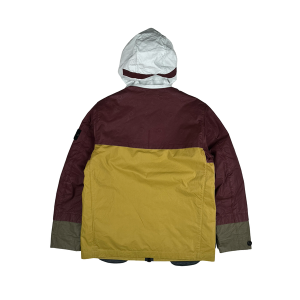 Stone Island 2019 Tela Placcata Resin Coated Bicolore Hooded Jacket - Medium