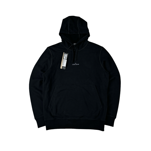 Stone Island 2024 Black Graphic Hooded Sweatshirt - Large