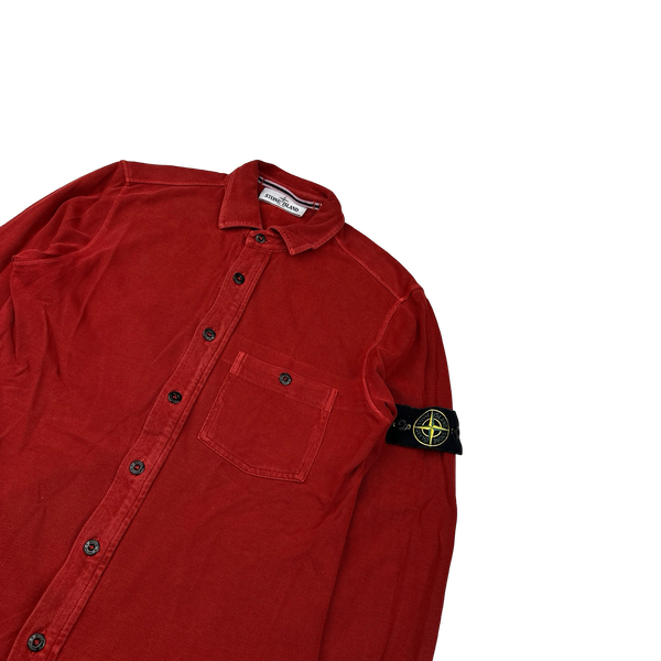 Stone Island 2013 Red Thick Cotton Shirt - Small