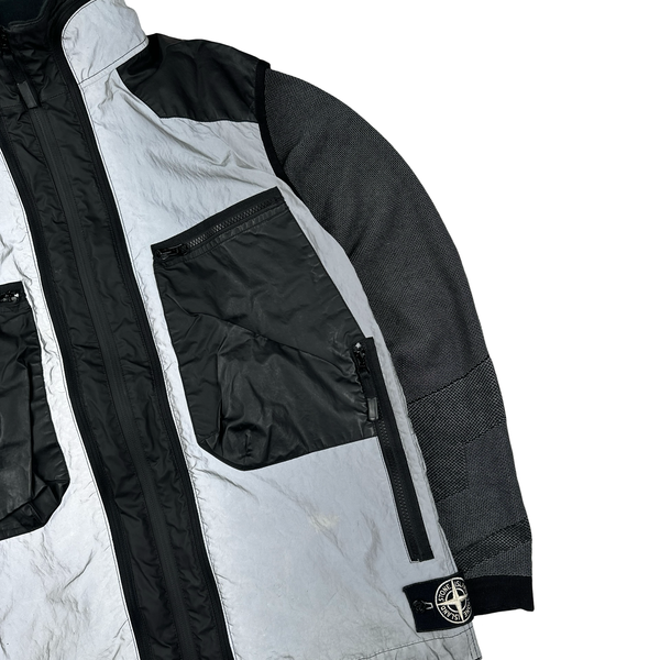 Stone Island Garment Dyed Plated Reflective With Mussola Gommata Jacket - Large