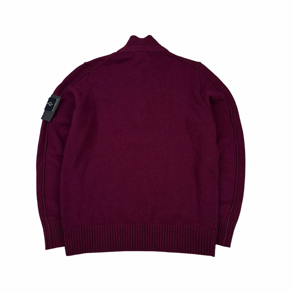 Stone Island 2017 Dark Red High Neck Knitted Jumper - Large
