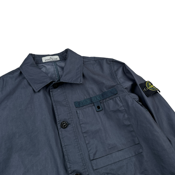 Stone Island 2022 Navy Aggressive Gommato Spellout Jacket - Medium