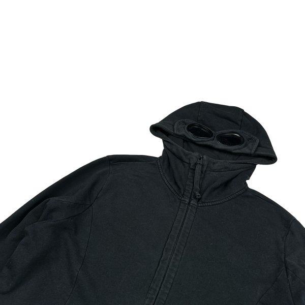 CP Company Black Cotton Goggle Hoodie - Large