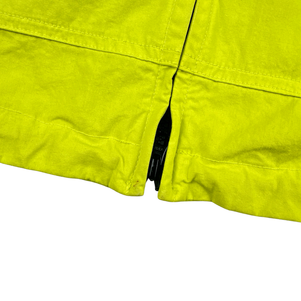 Stone Island 2021 Neon Yellow Cotton Cordura Hooded Jacket -Medium