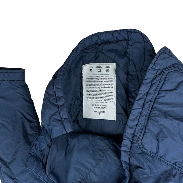 Stone Island Navy Garment Dyed Crinkle Reps Blazer - Small