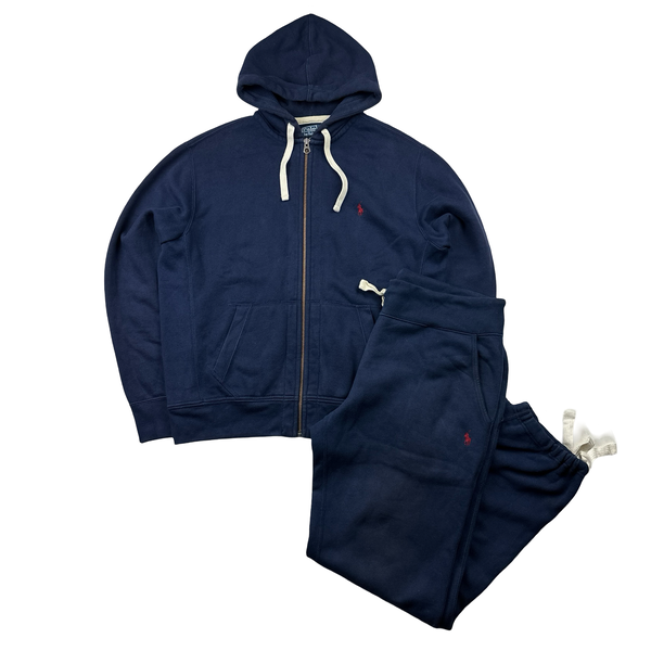 Ralph Lauren Navy Zipped Hoodie Tracksuit Set