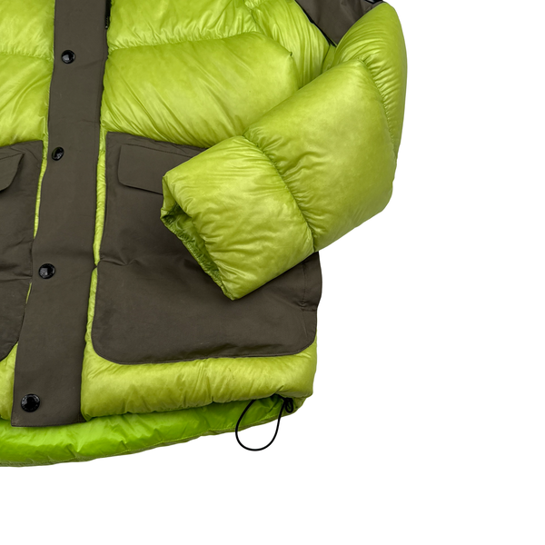 CP Company Neon/Khaki DD Shell Lens View Puffer Jacket - Large