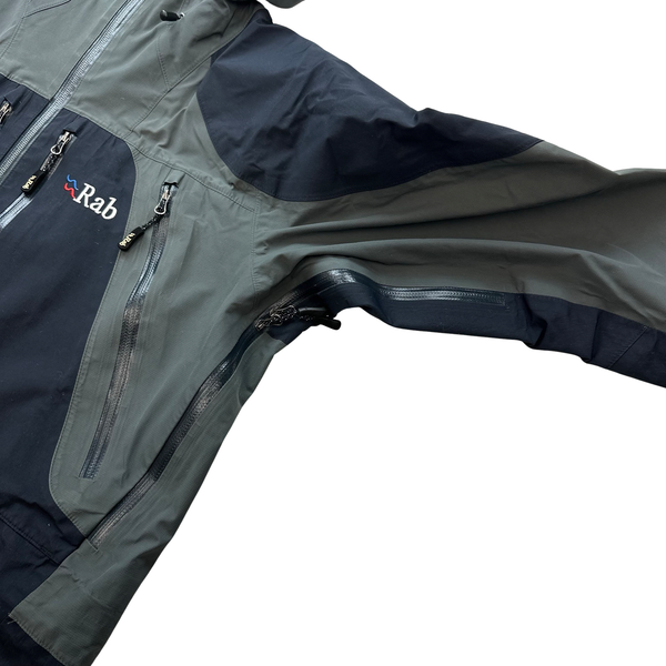 RAB Extreme Black/Grey Event Zipped Waterproof Rain Jacket - Large