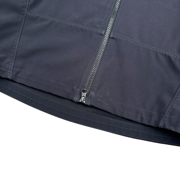 CP Company Navy Soft Shell Goggle Hooded Zipped Jacket - Small