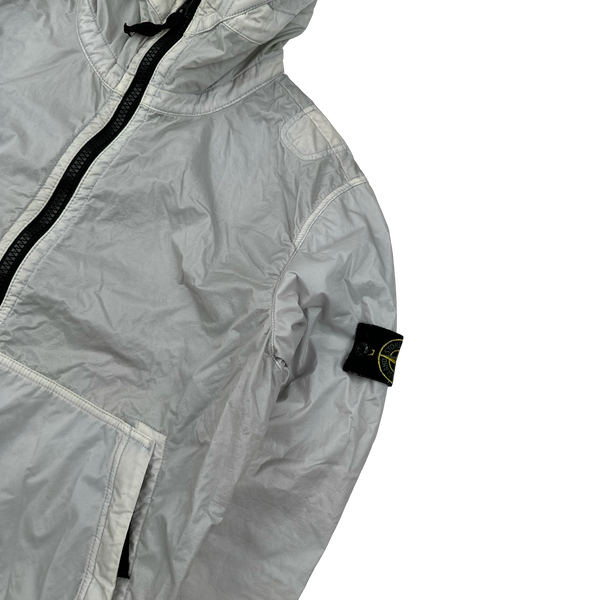 Stone Island 2018 Ice White Lamy Flock Hooded Jacket - Medium