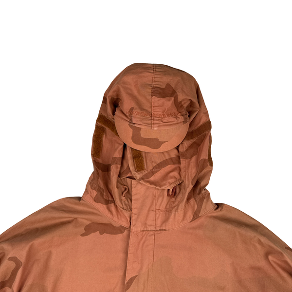 Stone Island Supreme 2019 Orange Brushed Cotton Camo Riot Mask Jacket - Medium