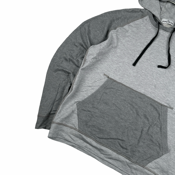 Stone Island 2012 Grey Two Tone Hoodie Jumper - XXL