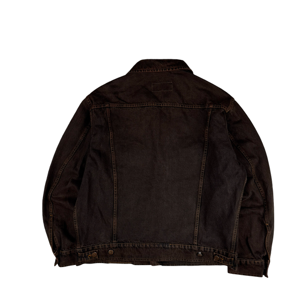 Valentino Brown Faded Denim Multi Pocket Collared Jacket  - XL
