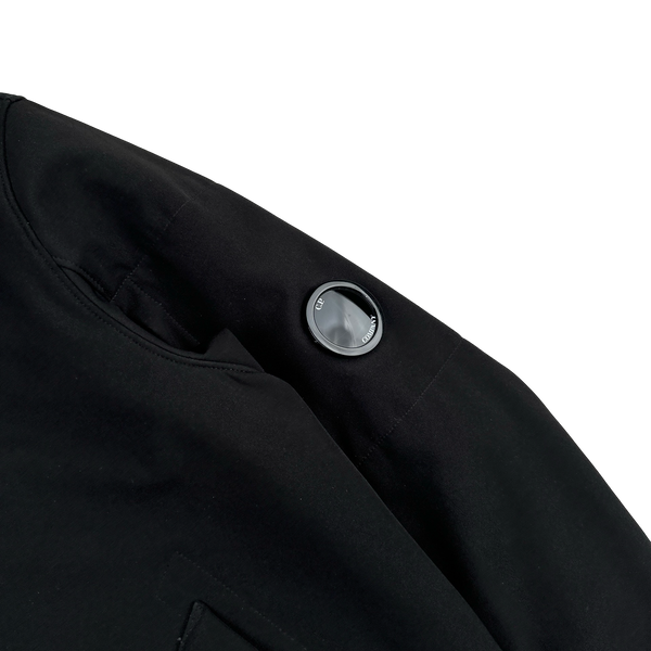 CP Company Black Soft Shell Bomber Jacket - Large