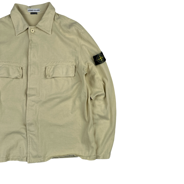 Stone Island 1998 Vintage Butter Yellow Cotton Overshirt - Medium
