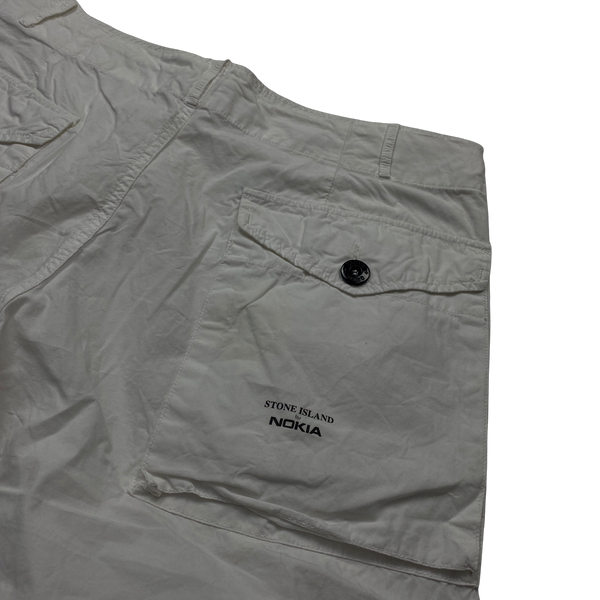 Stone Island X Nokia White Bermuda Shorts - 34"