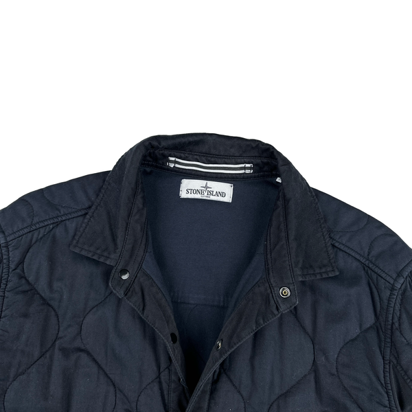 Stone Island Navy Cotton Quilted Overshirt - Large