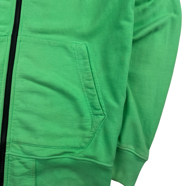 Stone Island 2022 Green Cotton Zipped Hoodie - Medium