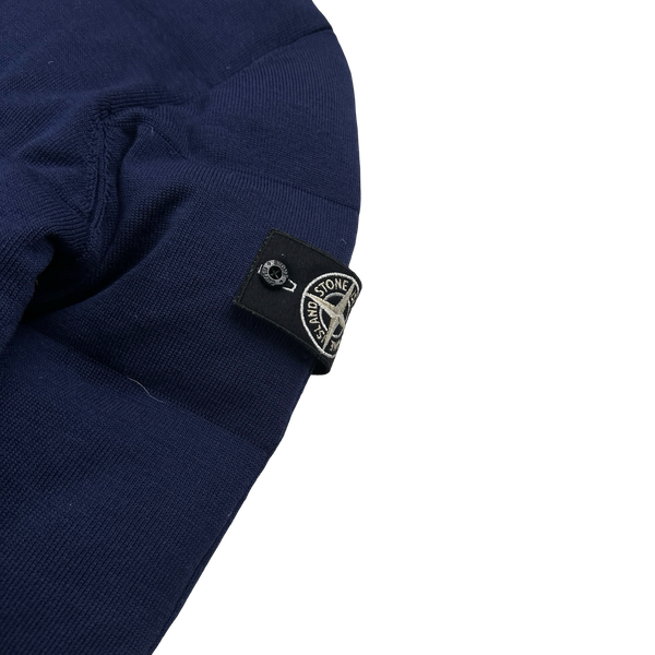 Stone Island 2014 Dark Blue Multi Knit Down Bag Jacket - Medium