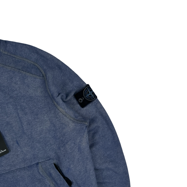Stone Island 2021 Blue Dust Treatment Pullover Hoodie - Small