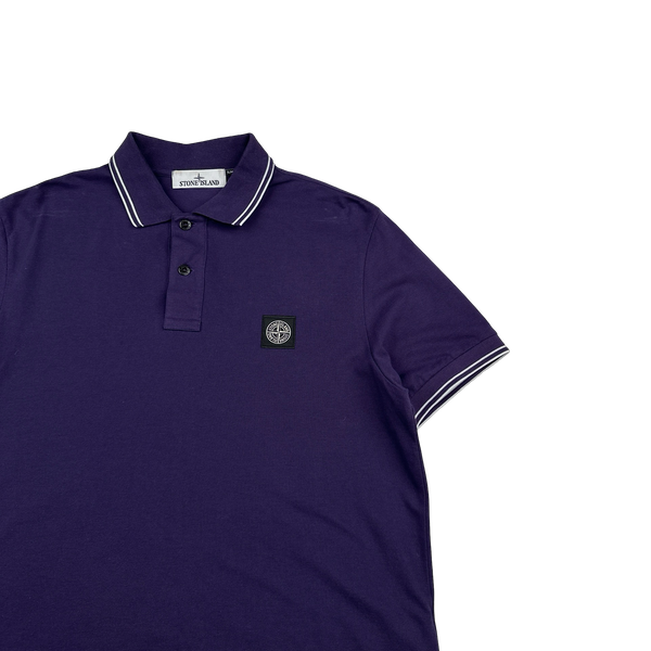 Stone Island 2023 Purple Short Sleeved Polo Shirt - Large
