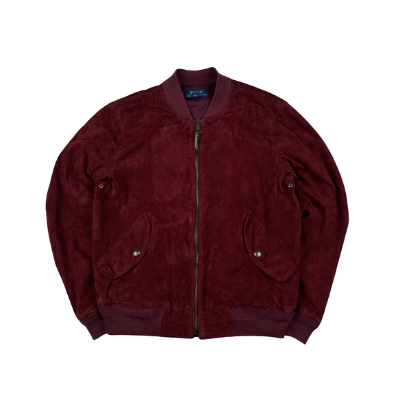 Ralph Lauren Burgundy Heavyweight Suede Jacket - Small