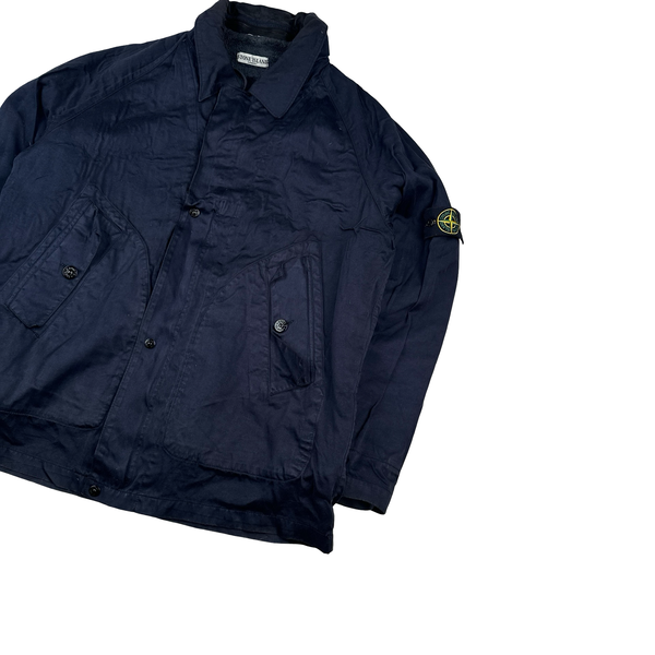 Stone Island 2003 Vintage Raso Gommato Dutch Rope Fleece Lined Jacket - XL