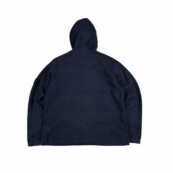 Stone Island 2003 Navy Chest Pockets Zipped Knitted Jumper - XL