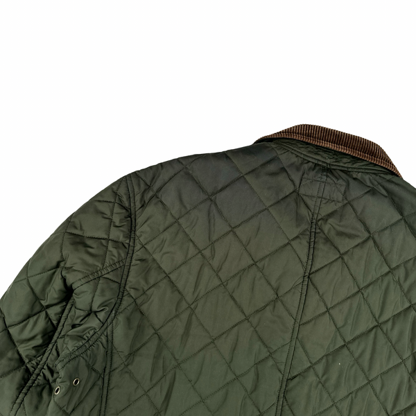 Ralph Lauren Green Quilted Corduroy Collared Shooting Jacket - Large