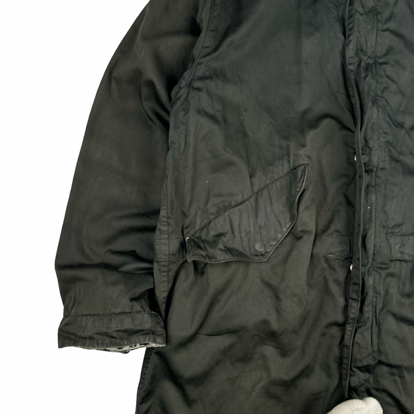 Stone Island Vintage Khaki Green Raso Gommato Long Jacket - XL