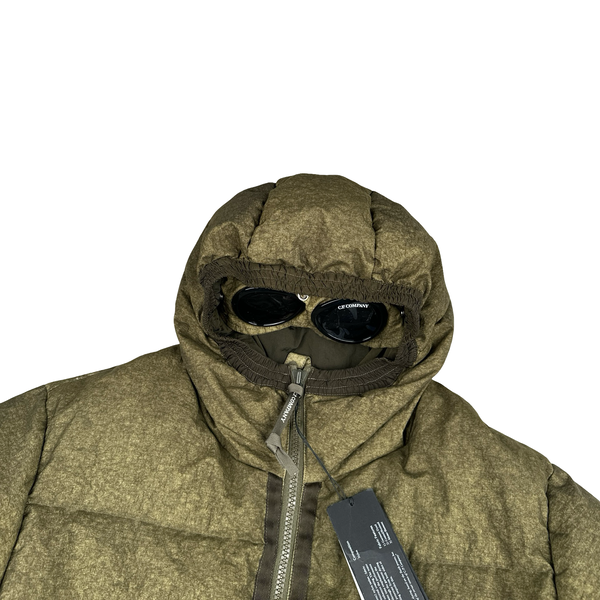 CP Company Khaki Co-Ted Down Filled Goggle Puffer Jacket - XL