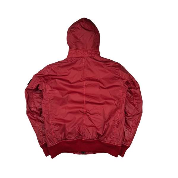 Stone Island 2015 Red Mussola Gommata Quilted Jacket Large