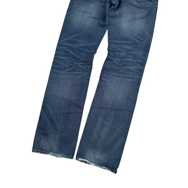Evisu White Back Pocket Logo Mid Wash Jeans - 30"