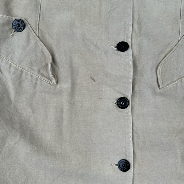 Stone Island 2002 Vintage Tan Cotton Compact Button Jacket - XL