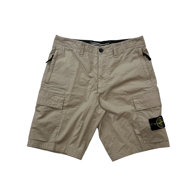 Stone Island 2023 Tan Cotton Cargo Shorts - 31"