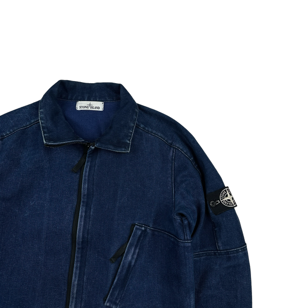 Stone Island 2016 Polypropylene Denim Zipped High Neck Jacket - Medium