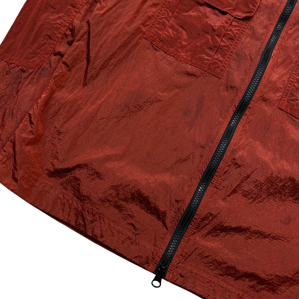 Stone Island 2019 Red Nylon Metal Rip Stop Overshirt - Small