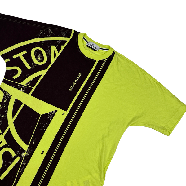 Stone Island 2022 Neon Painted Graphic Compass T Shirt - Small