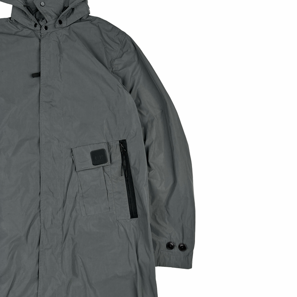 CP Company Grey Metropolis Long Zip up Jacket - Small