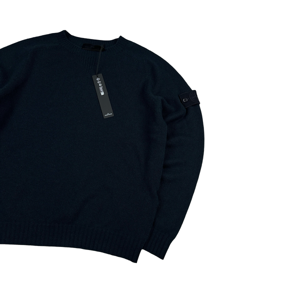 Stone Island 2026 Navy 100% Cashmere Ghost Crewneck Jumper - Large