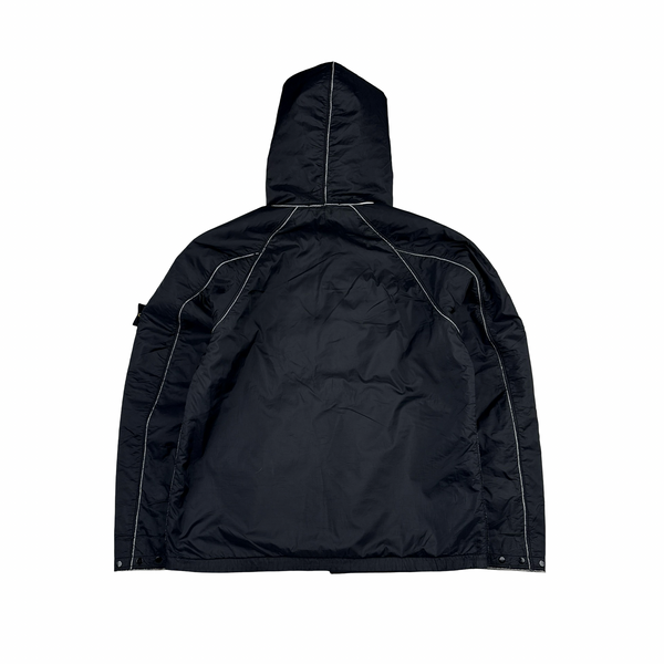 Stone Island 2003 Black Wool Lined Nylon Shell Jacket - Large
