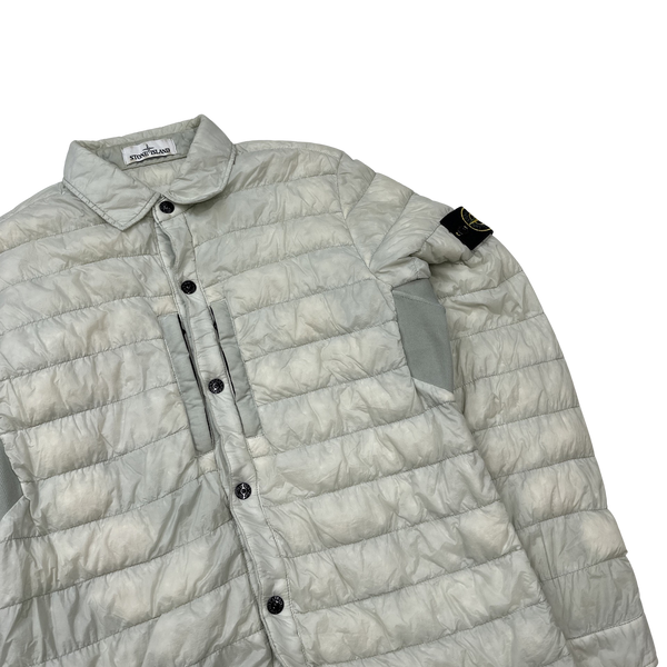 Stone Island White Micro Yarn Down Overshirt - Medium