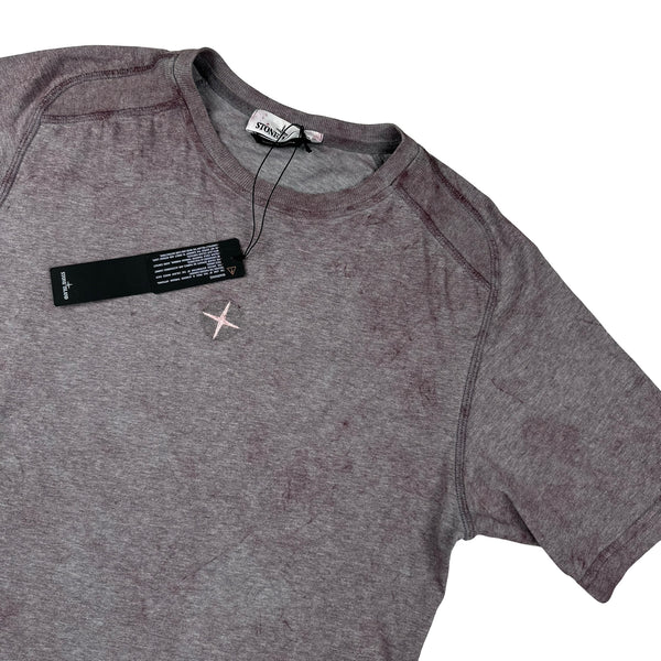 Stone Island 2020 Pink Dust Treatment Short Sleeve T Shirt - Small