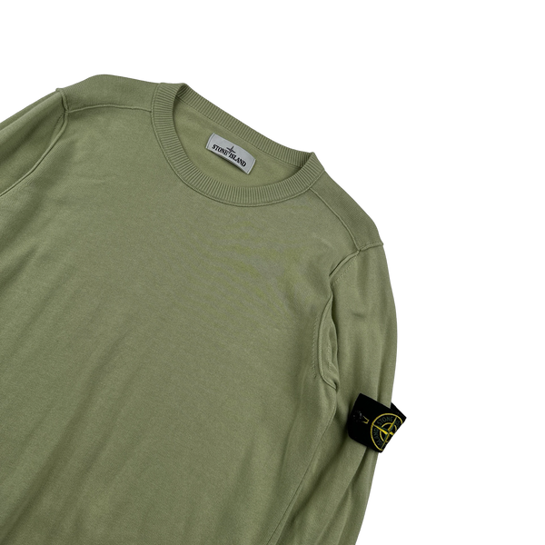Stone Island 2022 Pale Green Soft Knit Jumper - Small