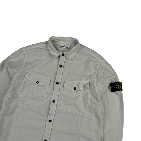 Stone Island Cream Thick Brushed Cotton Overshirt - XL