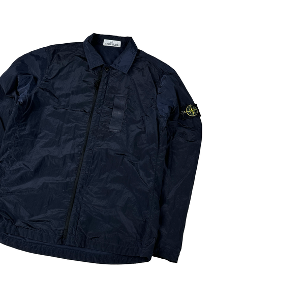 Stone Island 2017 Navy Nylon Metal Shimmer Overshirt - Medium